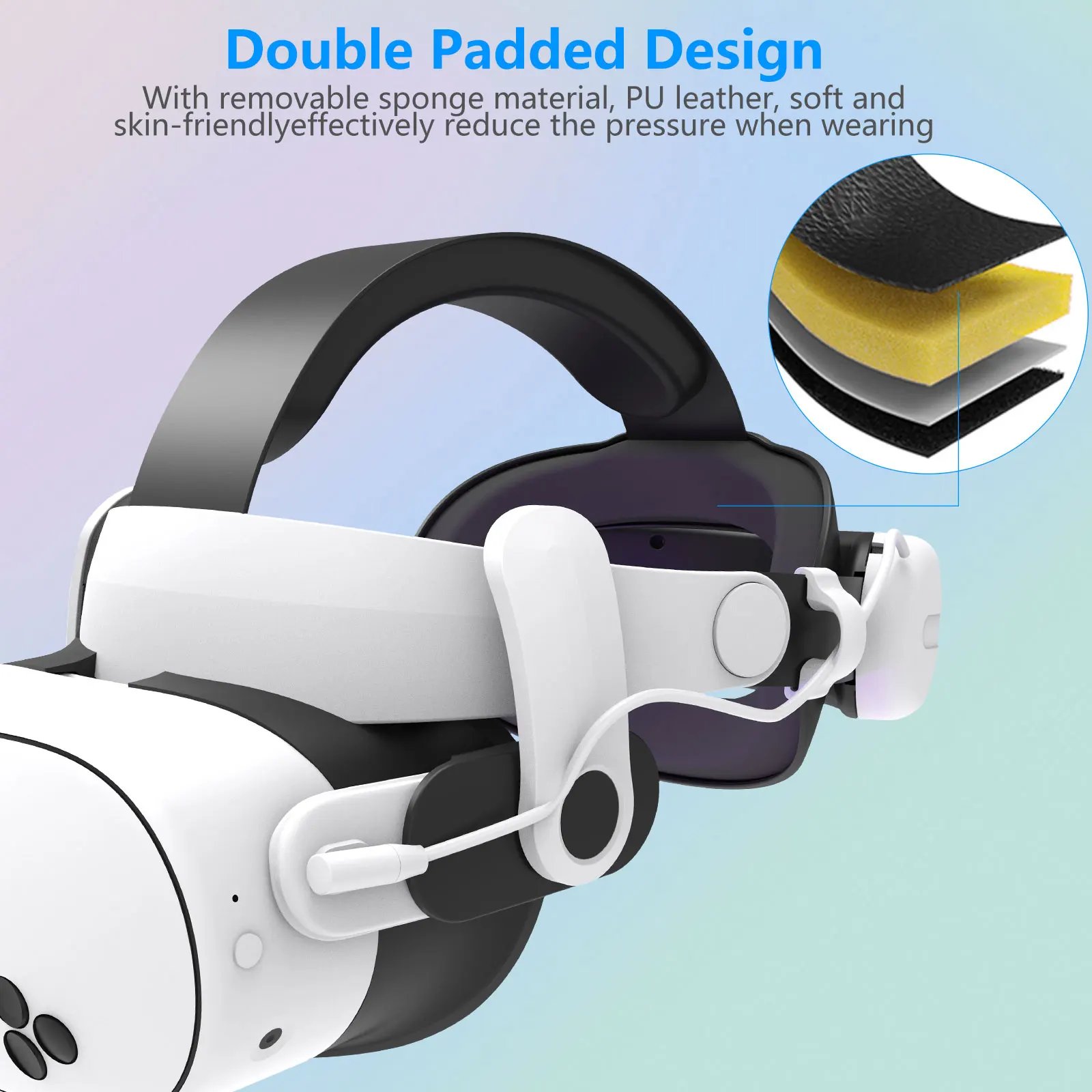for Oculus/Meta Quest 3/3s  12000mAh Battery head strap VR Accessory  Extended Playtime Adjustable Comfort Design