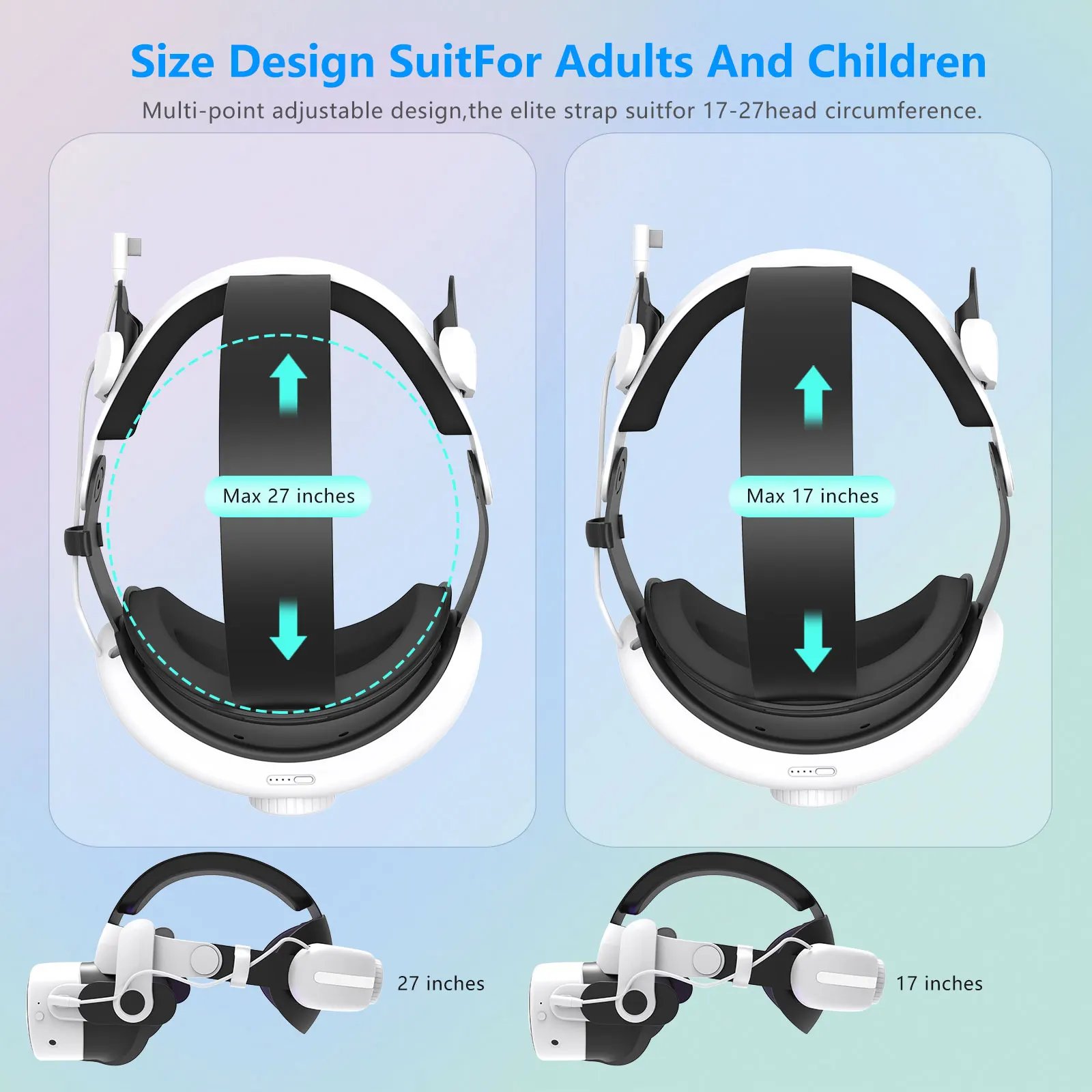 for Oculus/Meta Quest 3/3s  12000mAh Battery head strap VR Accessory  Extended Playtime Adjustable Comfort Design