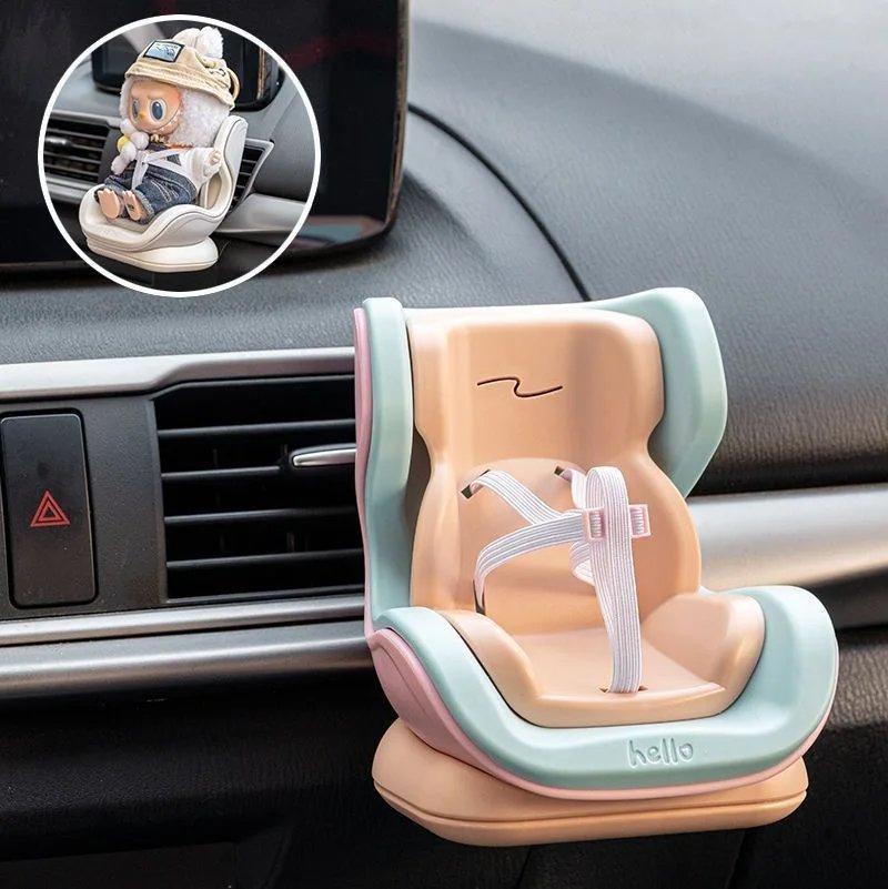 Labubu Chair Model Toy for Car Seat - Cute Safety Seat Decor, Creative DIY Gift (Fit for Labubu)