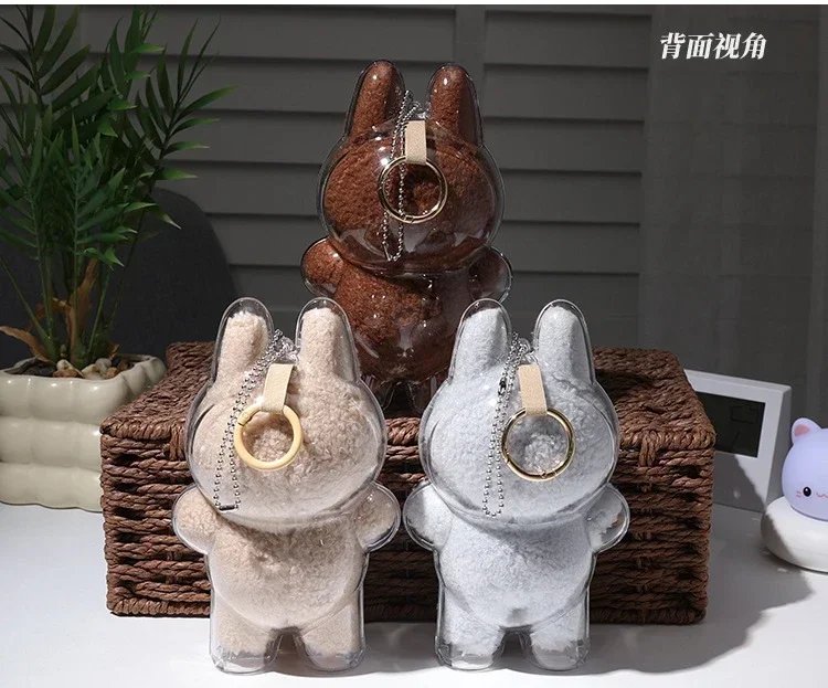 Labubu Transparent Protective Cover Stuffed Toys Cover Cute Elf Plushie Display Bag Mini Portable Storage Box