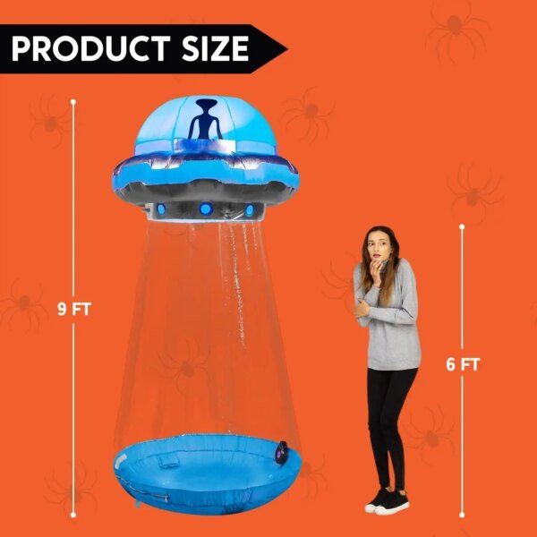 Joyfy 9 ft Halloween Inflatable UFO Alien Decoration for Halloween Decoration with Built-in LED Blow Up Yard Lawn Decoration - Image 6