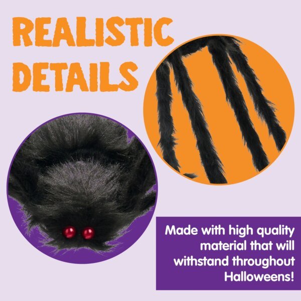 Joyfy 5 ft Light Up Giant Spider Halloween Decorations Scary Spider Halloween Outdoor Party Decorations Props Halloween Yard - Image 4