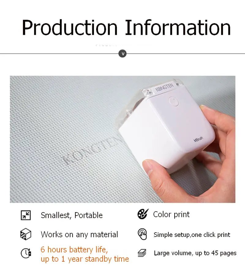 In STOCK Kongten Mbrush Printer Mobile Color Mini Handheld Printer Wifi Printer PrinCube Handheld Inkjet In STOCK Kongten Mbrush Printer Mobile Color Mini Handheld Printer Wifi Printer PrinCube Handheld Inkjet