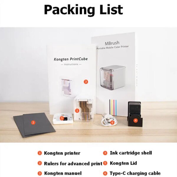 Kongten Mbrush Printer Mobile Color Mini Handheld Printer Wifi Printer PrinCube Handheld Inkjet - Image 6