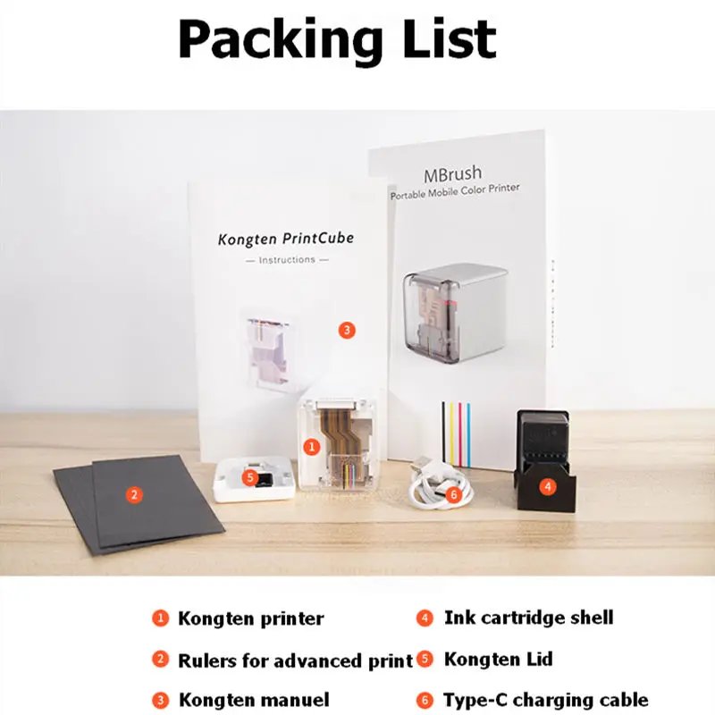 Kongten Mbrush Printer Mobile Color Mini Handheld Printer Wifi Printer PrinCube Handheld Inkjet - Image 6