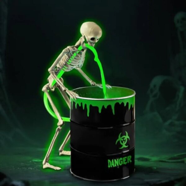 Halloween Decorations Indoor Puking Skeleton with UV Black Light Water Pump Bucket for Halloween Glow in The Dark Party Decorat - Image 4