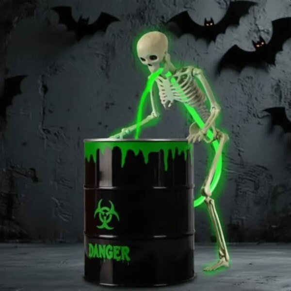 Halloween Decorations Indoor Puking Skeleton with UV Black Light Water Pump Bucket for Halloween Glow in The Dark Party Decorat - Image 5