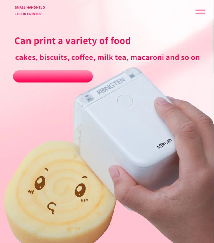 Mbrush Mini Food Color Printer Portable Handheld Inkjet Cake Bread Coffee Printer DIY Wireless Wifi Print Pen Baking Print Cube Mbrush Mini Food Color Printer Portable Handheld Inkjet Cake Bread Coffee Printer DIY Wireless Wifi Print Pen Baking Print Cube