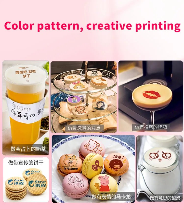 Mbrush Mini Food Color Printer Portable Handheld Inkjet Cake Bread Coffee Printer DIY Wireless Wifi Print Pen Baking Print Cube Mbrush Mini Food Color Printer Portable Handheld Inkjet Cake Bread Coffee Printer DIY Wireless Wifi Print Pen Baking Print Cube