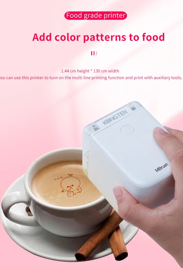 Mbrush Mini Food Color Printer Portable Handheld Inkjet Cake Bread Coffee Printer DIY Wireless Wifi Print Pen Baking Print Cube Mbrush Mini Food Color Printer Portable Handheld Inkjet Cake Bread Coffee Printer DIY Wireless Wifi Print Pen Baking Print Cube