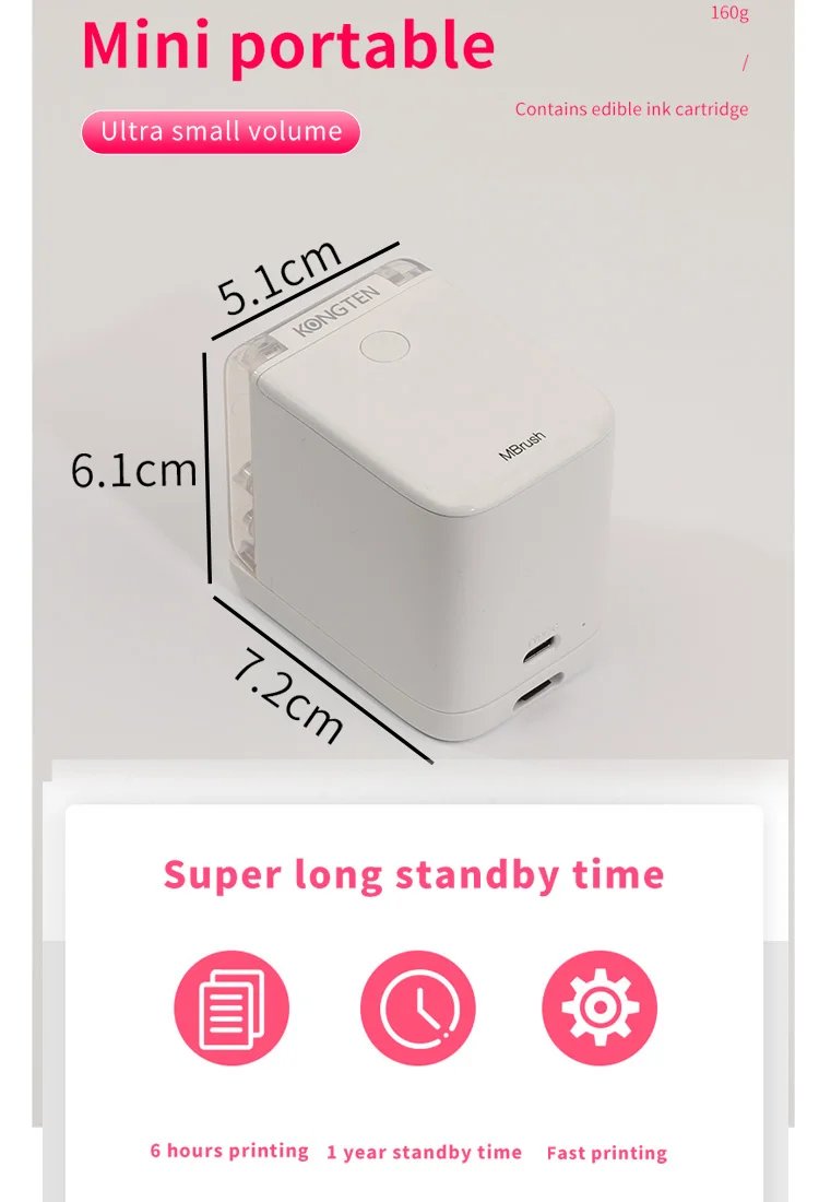 Mbrush Mini Food Color Printer Portable Handheld Inkjet Cake Bread Coffee Printer DIY Wireless Wifi Print Pen Baking Print Cube Mbrush Mini Food Color Printer Portable Handheld Inkjet Cake Bread Coffee Printer DIY Wireless Wifi Print Pen Baking Print Cube
