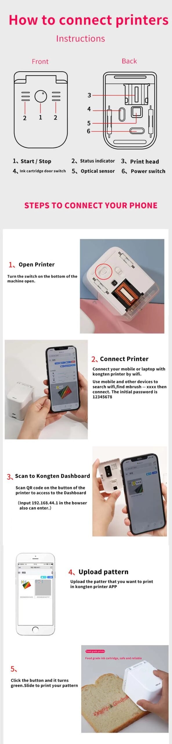 Mbrush Mini Food Color Printer Portable Handheld Inkjet Cake Bread Coffee Printer DIY Wireless Wifi Print Pen Baking Print Cube Mbrush Mini Food Color Printer Portable Handheld Inkjet Cake Bread Coffee Printer DIY Wireless Wifi Print Pen Baking Print Cube