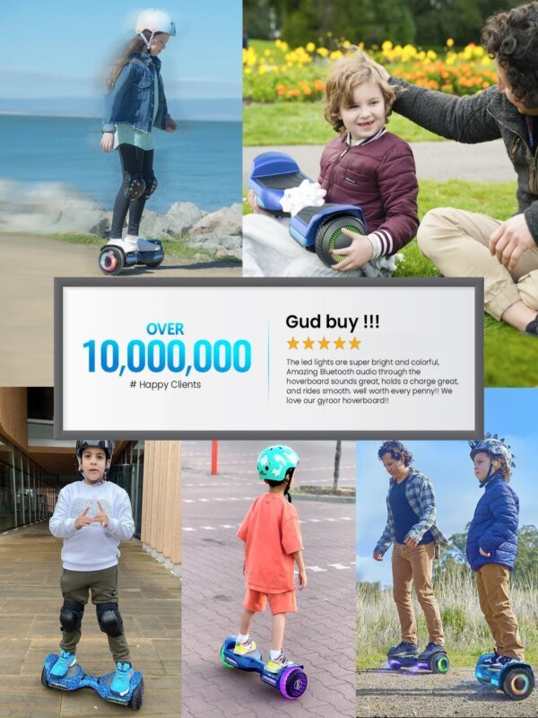 6.5''Self Balancing Hoverboard -All Terrain Hoverboard for Kids w/ LED Light&Bluetooth Speaker - Image 6