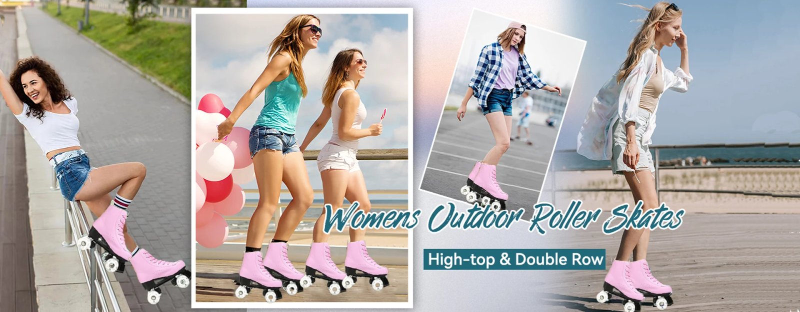 Pink Roller Skate Shoes PU Leather Roller Skates Skating Shoes Sliding Inline Quad Skates Sneakers 4 Wheels Flash Wheel Sneakers
