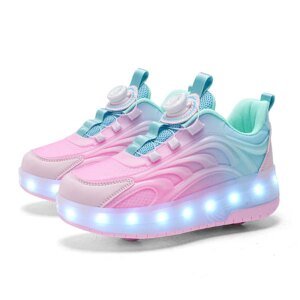 Two Wheels Children’s Led Light Roller Skate Shoes For Kids Boys Girls Glowing Sports Luminous Sneakers Skateboard USB Charging