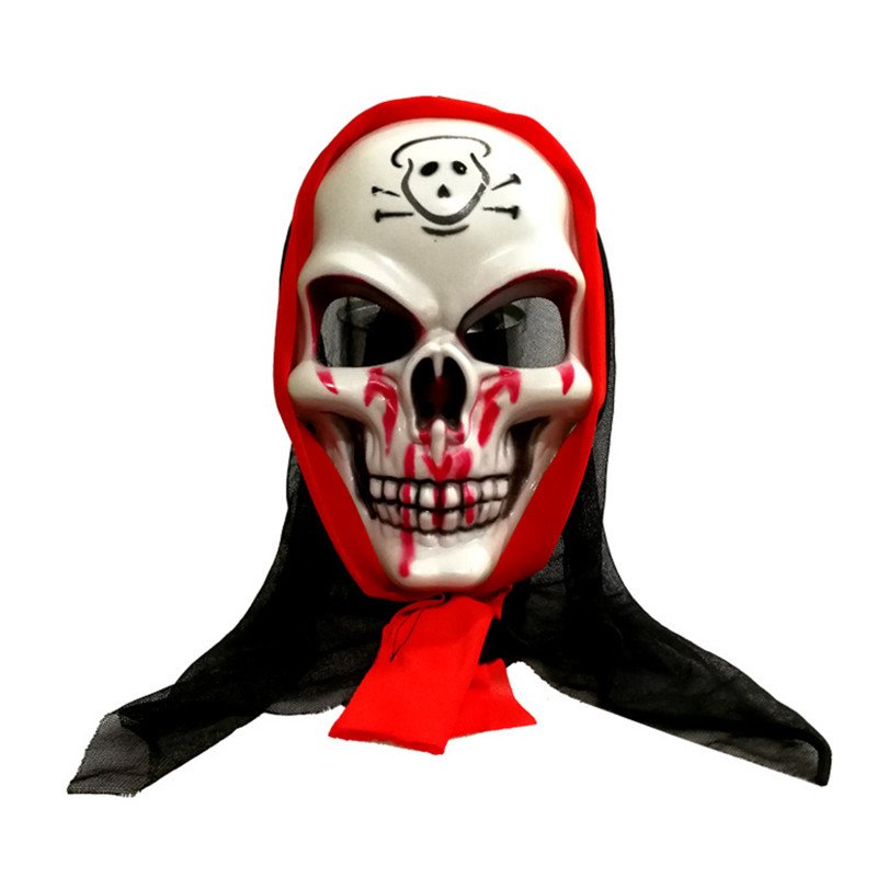 Halloween Scary Costume Grim Reaper Costume for Boys Kids Costume with Glowing Red Eyes with Gloves Mask
