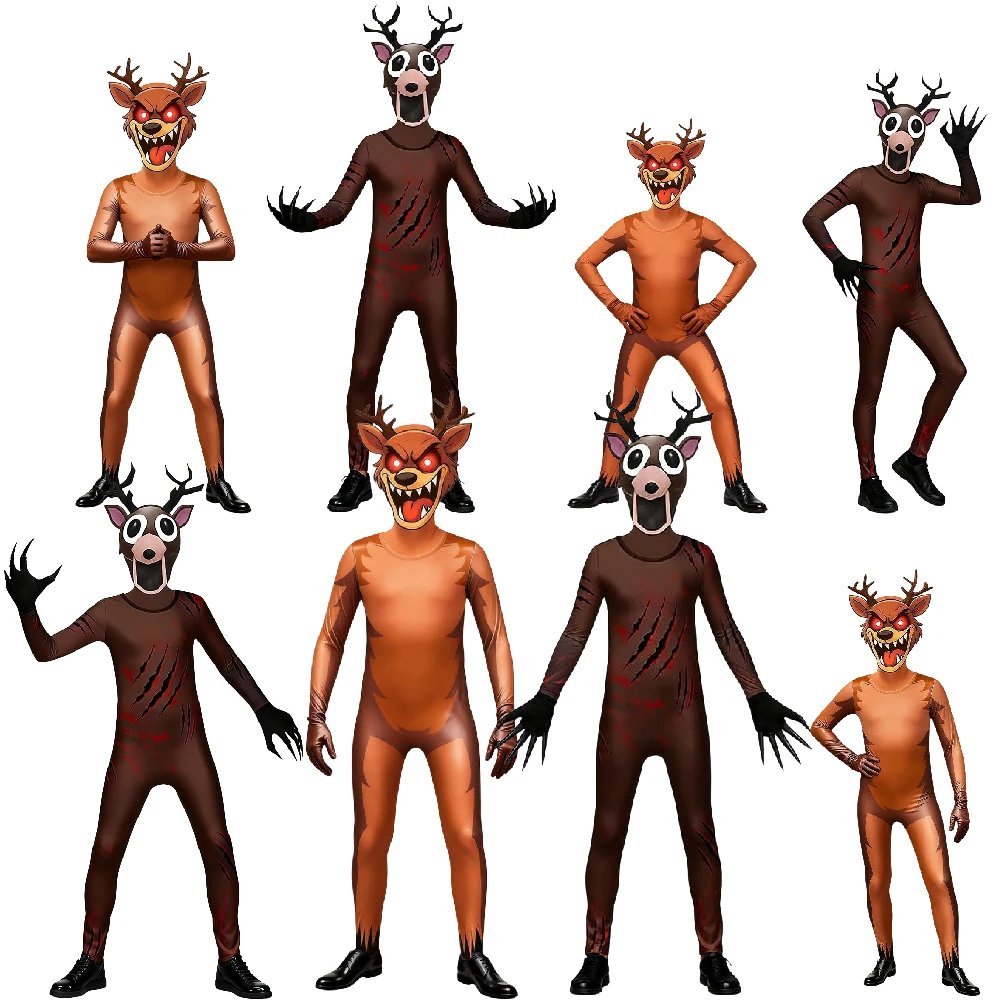 99 Nights In The Forest Deer Kids Cosplay Costume Animal Deer Cosplay Jumpsuit Halloween Party Costumes for adult childre girl