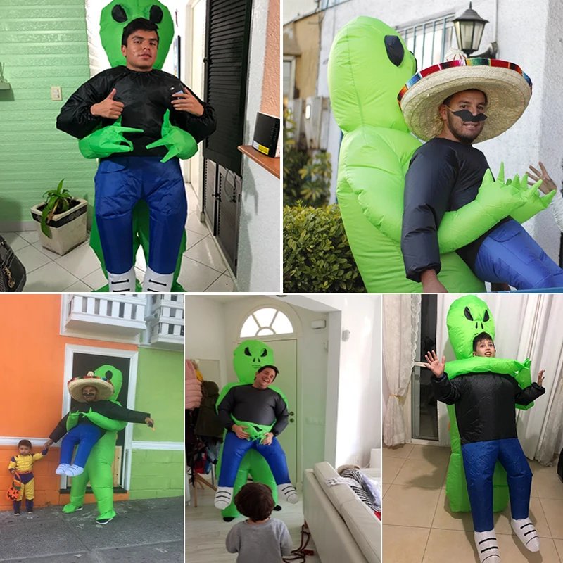 Alien inflatable suit Alien Monster Inflatable Costume Scary Green Alien Cosplay Costume For Adult  Party Festival Stage