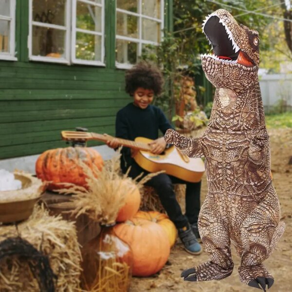 Adult Inflatable Dinosaur Costume – Blow Up T-Rex & Raptor Onesie, Full Body Funny Halloween Suit for Men, Women, Teens - Image 6