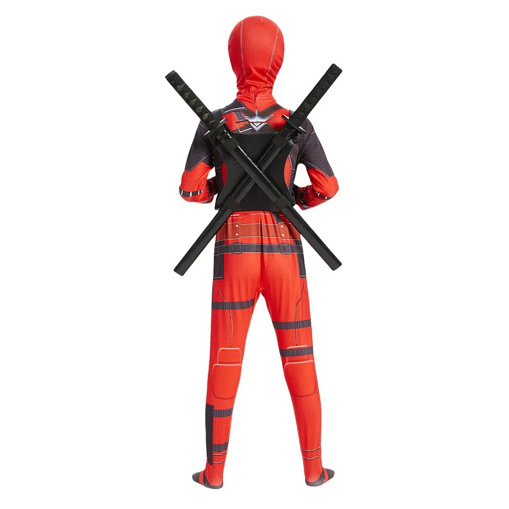 1PC Superhero Deadpool Costume Milk Silk Superhero Mask Jumpsuit Breathable Deadpool Cosplay Bodysuit for Masquerade Props