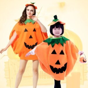 Halloween Gift for Adult and Kid Pumpkin Grament Costume Clothing Bag Hat Set Hallowmas Party Supply Christmas