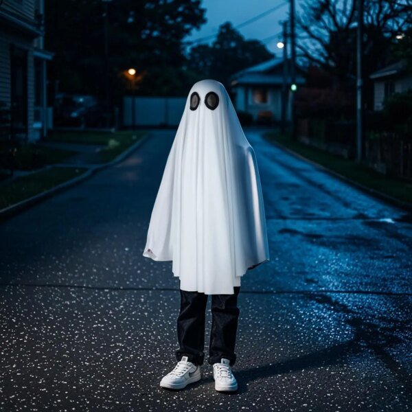 Halloween Ghost Costume for Adult- White Ghost Cloak Costume with Witch Hat- Ghost Fancy Dress Cosplay - Image 3