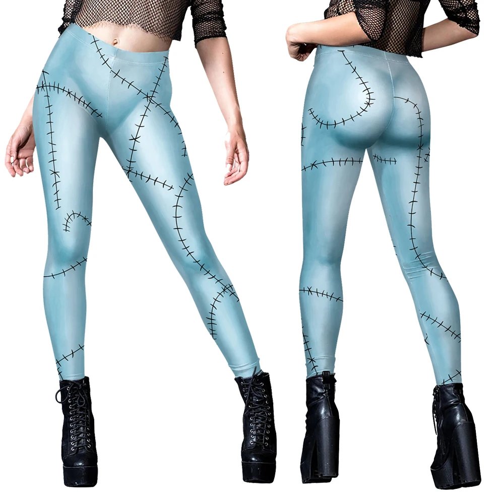 Halloween Anime Movie Sally Cosplay Dress Party Set Costume Christmas Women Slim Jumpsuit Catsuit Zentai Bodysuit Gothic Leggins