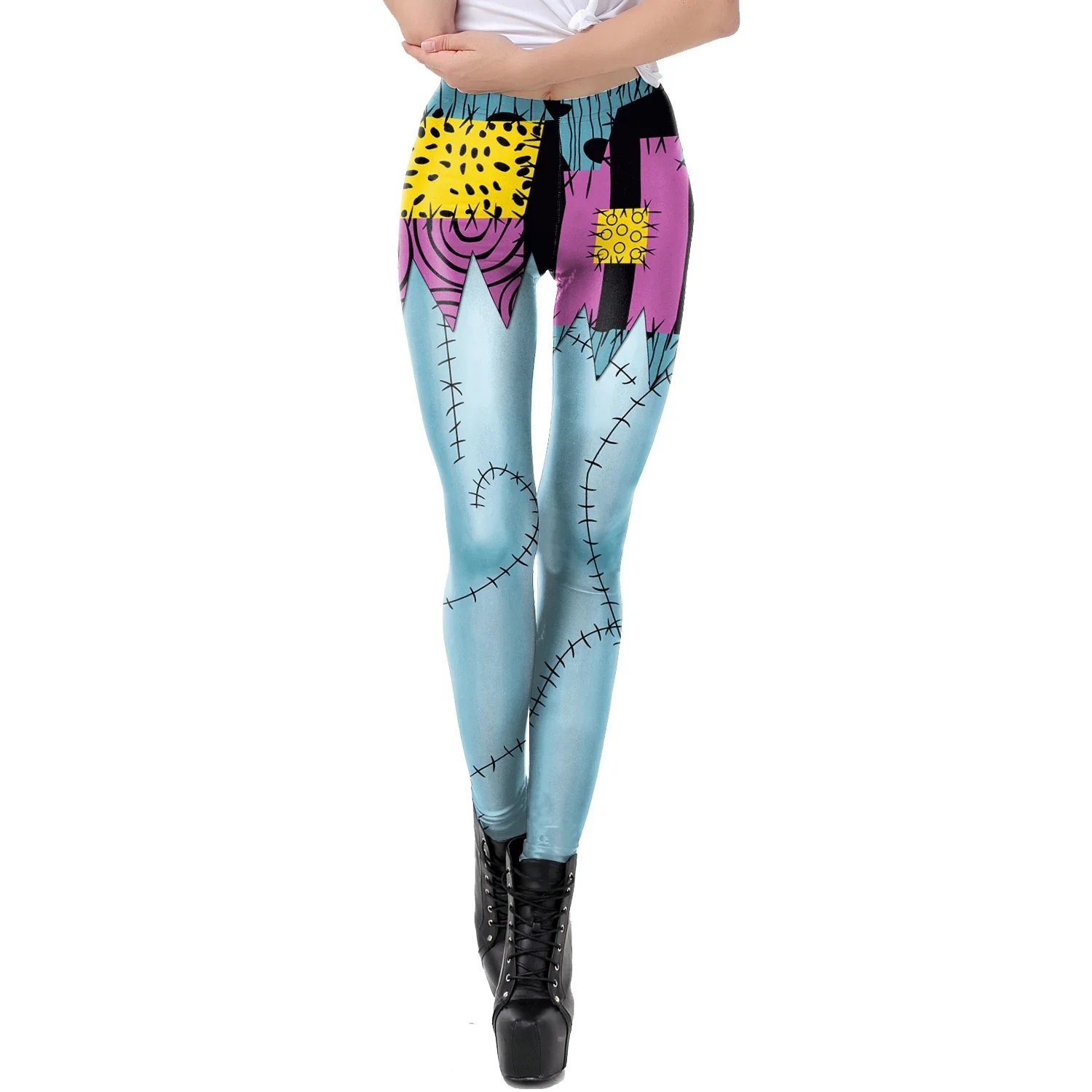 Cosplay Movie Sally Costume Women Zentai Bodysuits Dress Set Nightmare Christmas Disguise Party Scary Sally Leggings Halloween