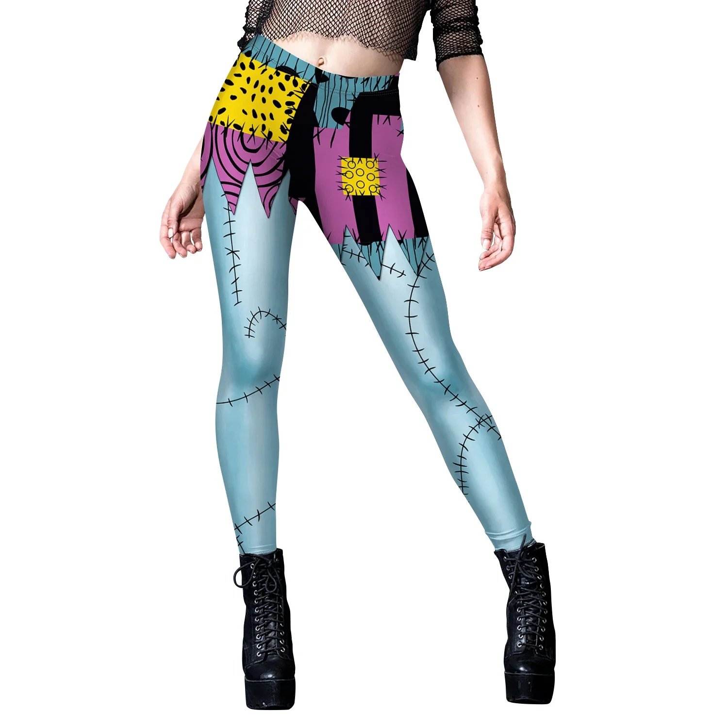 Cosplay Movie Sally Costume Women Zentai Bodysuits Dress Set Nightmare Christmas Disguise Party Scary Sally Leggings Halloween