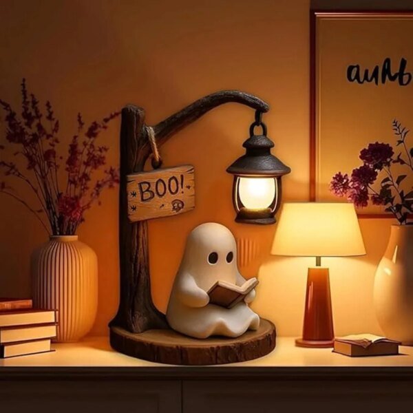 Cute Ghost Reading Desktop Ornaments Halloween Resin Material Creative Decoration Festive Atmosphere Arrangement - Image 4