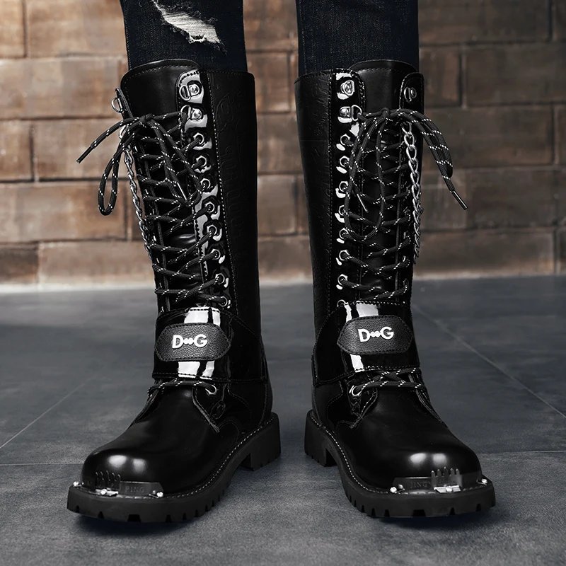 Men's high top motorcycle boots autumn and winter fashion outdoor collision resistant anti slip soft sole casual leather boots - Image 6