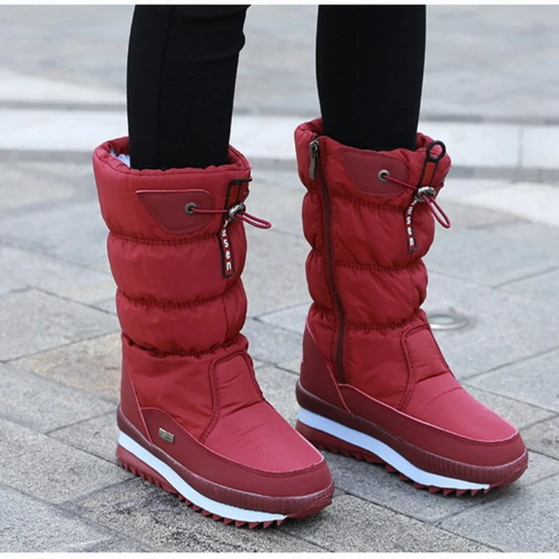 Fashion Warm Women Boot Women's Snow Boots Platform Winter Boots Waterproof Non-slip Boots Plush Fur Mid-calf Boot Botas Mujer