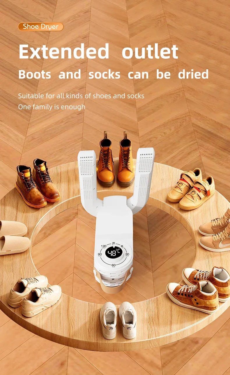 Intelligent Timer Shoe Dryer Adjustable Dryer Quick Drying Deodorizing Sterilizing Shoe Dryer Household Shoe Warmer Heater