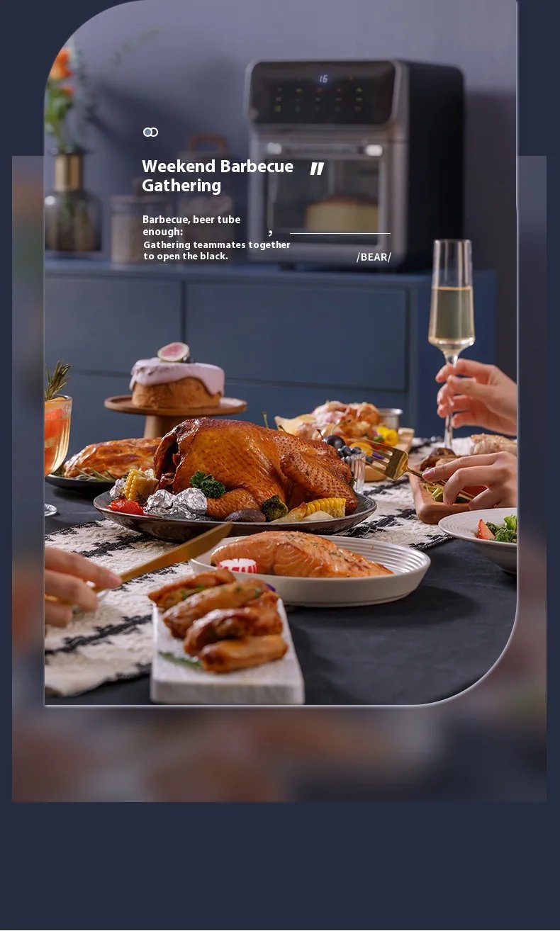 DIVEDEER new 10L multifunction oven intelligent air fryer household multi-layer baking electric oven