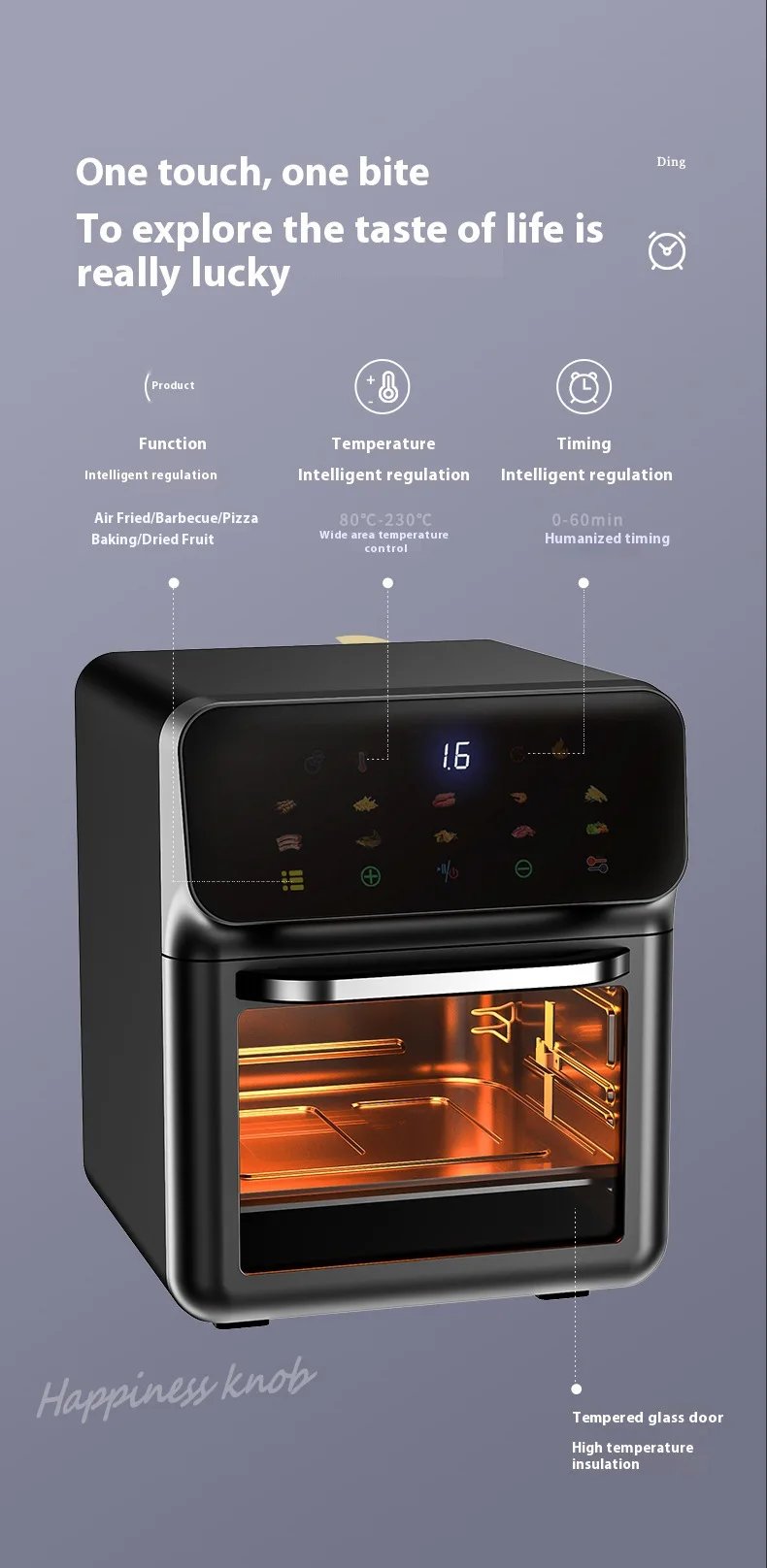 DIVEDEER new 10L multifunction oven intelligent air fryer household multi-layer baking electric oven