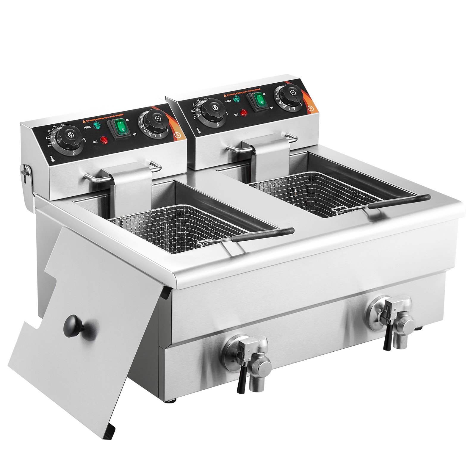 SucceBuy Electric Deep Fryer w/Dual Removable Tanks 12L 5000W Commercial Countertop Fryer for Chicken French Fries SucceBuy Electric Deep Fryer w/Dual Removable Tanks 12L 5000W Commercial Countertop Fryer for Chicken French Fries