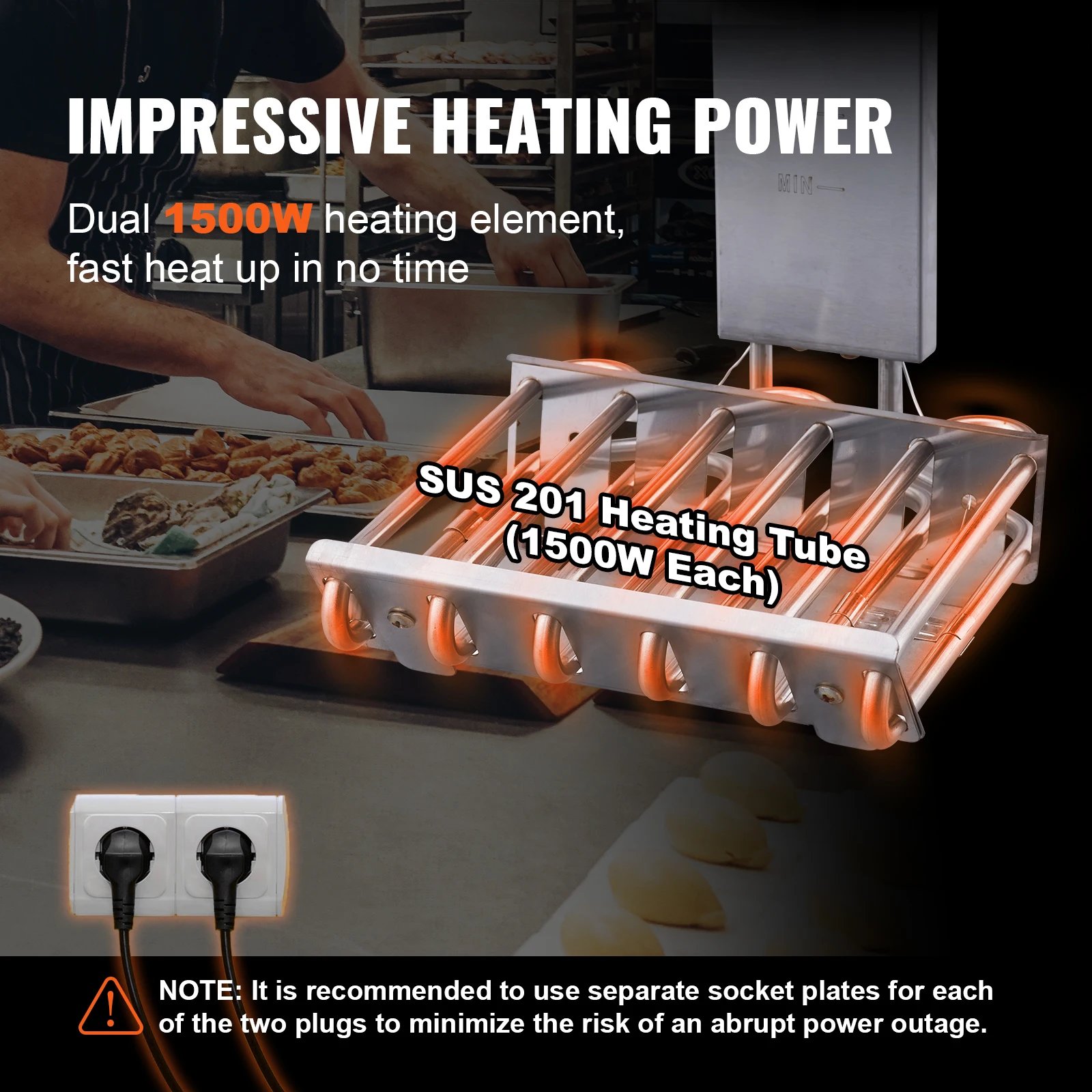 SucceBuy Electric Deep Fryer w/Dual Removable Tanks 12L 5000W Commercial Countertop Fryer for Chicken French Fries - Image 3