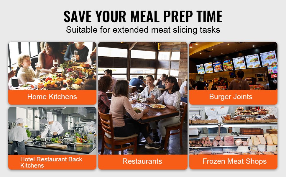 VEVOR 340W Meat Slicer Electric Deli Food Slicer with SUS420 Stainless Steel&Built-in Sharpening Stone for Commercial and Home