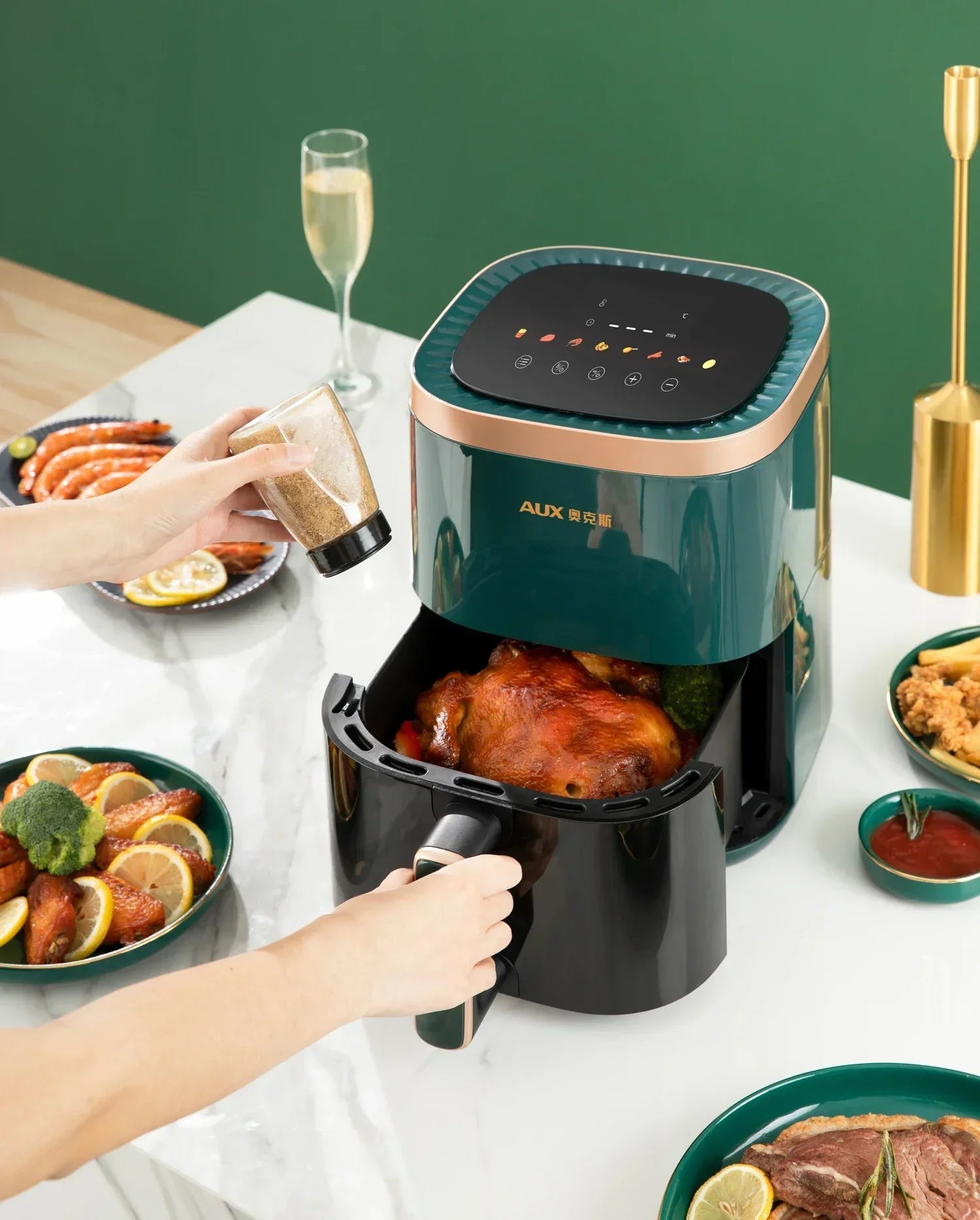 220V AUX Air Fryer and Oven Combo: Multifunctional, Fully Automatic, No Oil Technology, Easy-to-clean AF 220V AUX Air Fryer and Oven Combo: Multifunctional, Fully Automatic, No Oil Technology, Easy-to-clean AF