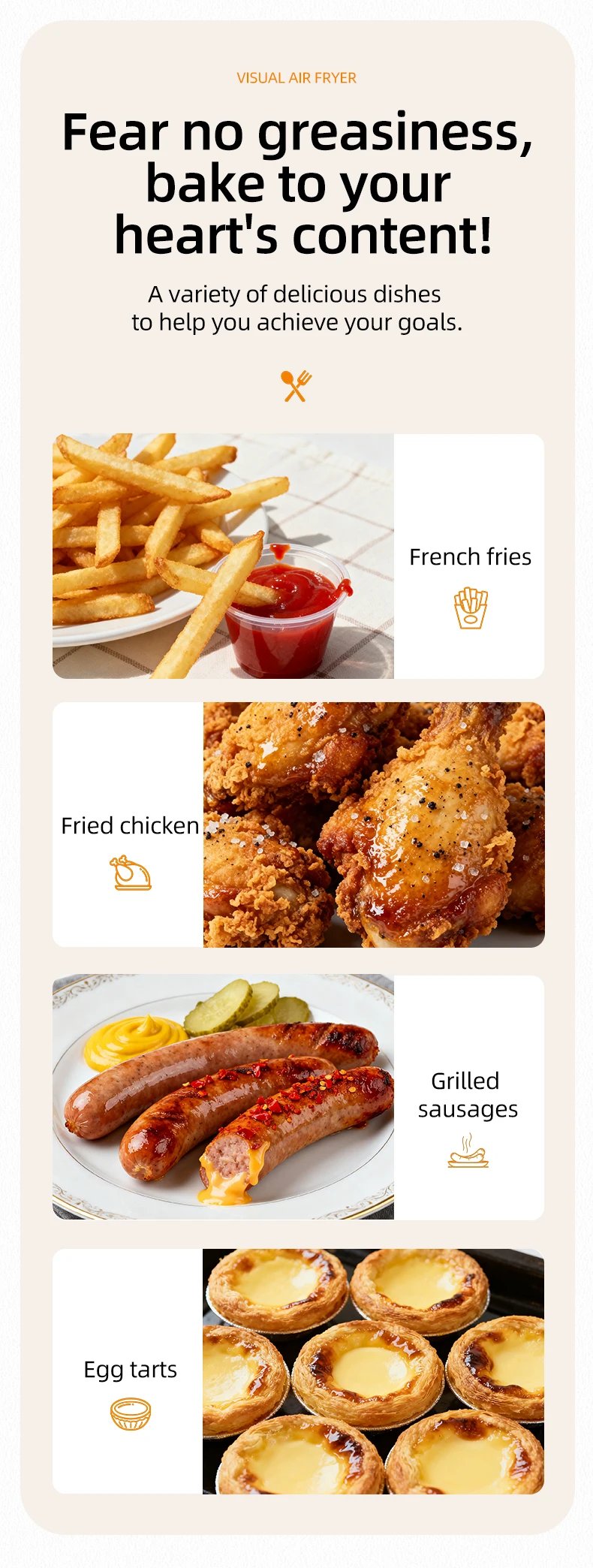 DIVEDEER 7L Household Visual Air Fryer - Large Capacity, Multifunctional, Stainless Steel Design for Home Use (Freidora Aire)