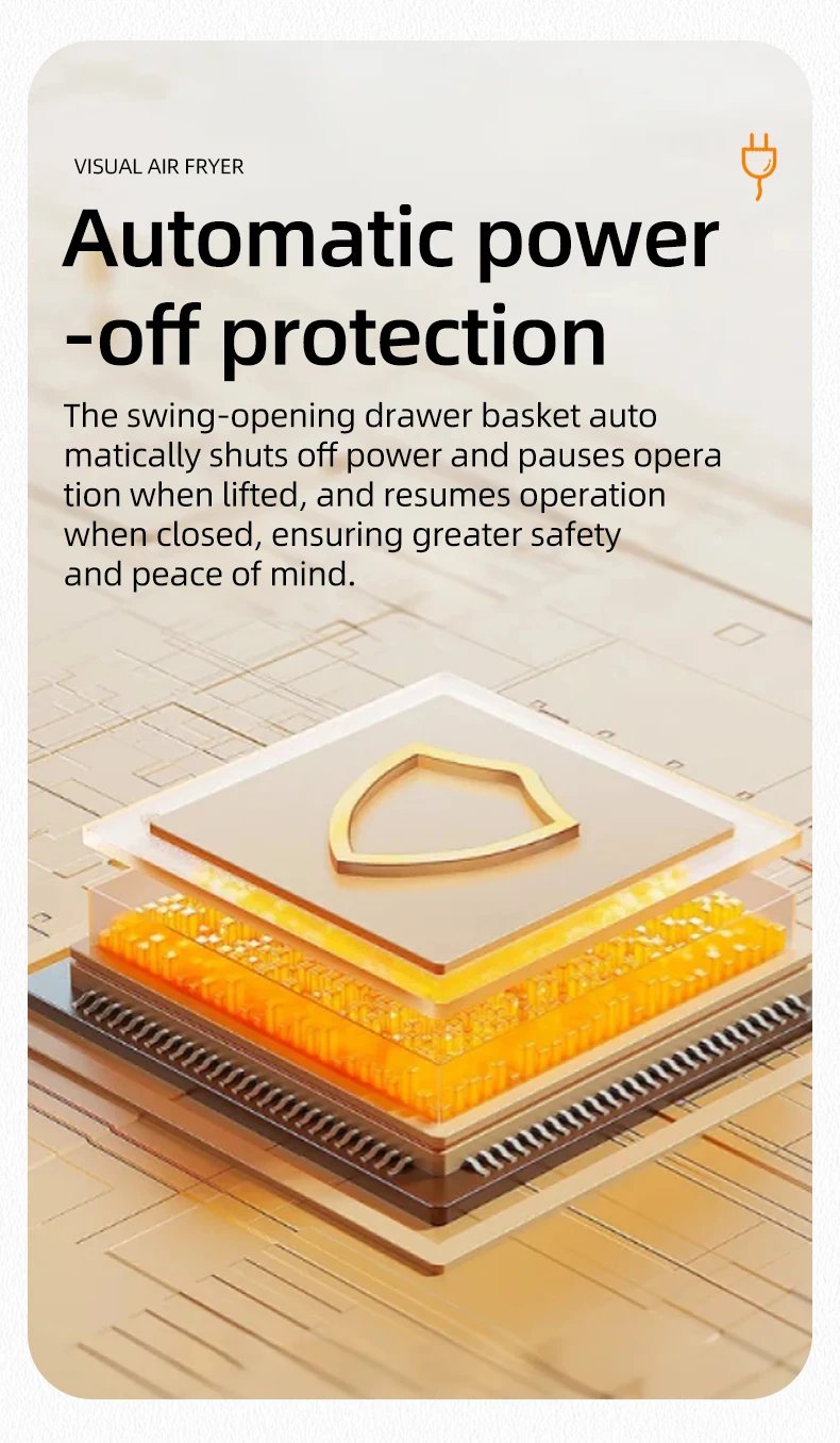 DIVEDEER 7L Household Visual Air Fryer - Large Capacity, Multifunctional, Stainless Steel Design for Home Use (Freidora Aire)